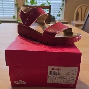 Alegria Duo Red Patent Sandals